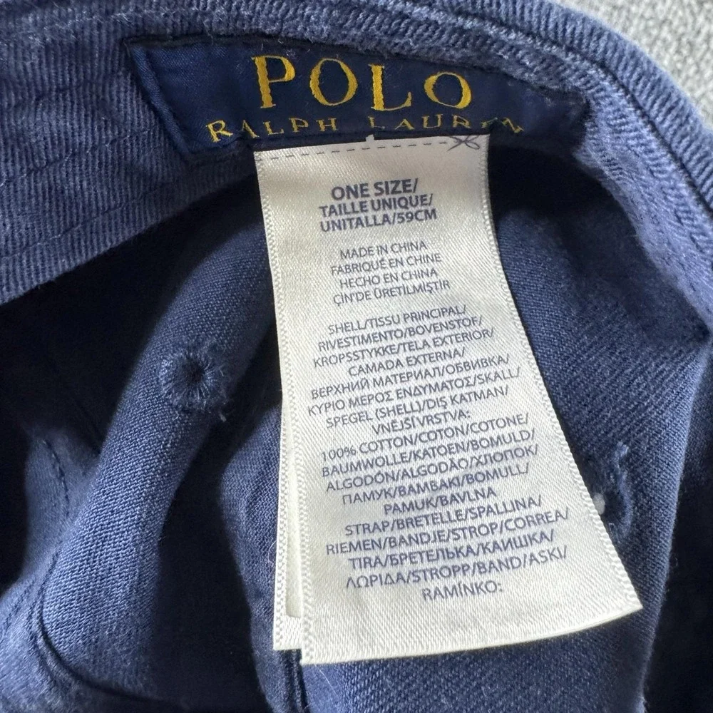 Polo Ralph Lauren Hat Cap Adult One Size Blue 1992 Embroidered Baseball Mens